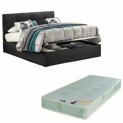  6POINTS, Lit coffre existe en plusieurs tailles de couchage et rev�tements. Vendu avec matelas