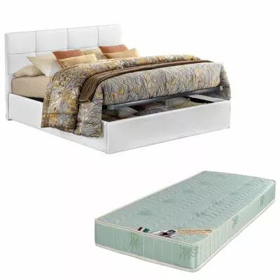  6POINTS, Lit coffre existe en plusieurs tailles de couchage et rev�tements. Vendu avec matelas