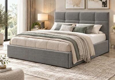 6POINTS, Lit coffre existe en plusieurs tailles de couchage et rev�tements. Vendu sans matelas