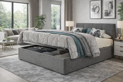 6POINTS, Lit coffre existe en plusieurs tailles de couchage et rev�tements. Vendu sans matelas