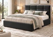 6POINTS, Lit coffre existe en plusieurs tailles de couchage et rev&ecirc;tements. Vendu sans matelas