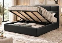 6POINTS, Lit coffre existe en plusieurs tailles de couchage et rev&ecirc;tements. Vendu sans matelas