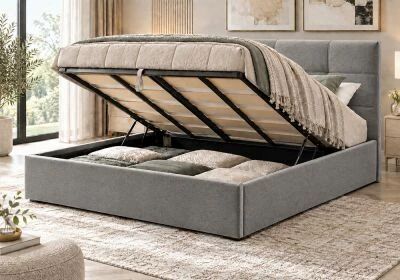 6POINTS, Lit coffre existe en plusieurs tailles de couchage et rev�tements. Vendu sans matelas