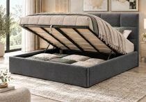 6POINTS, Lit coffre existe en plusieurs tailles de couchage et rev&ecirc;tements. Vendu sans matelas