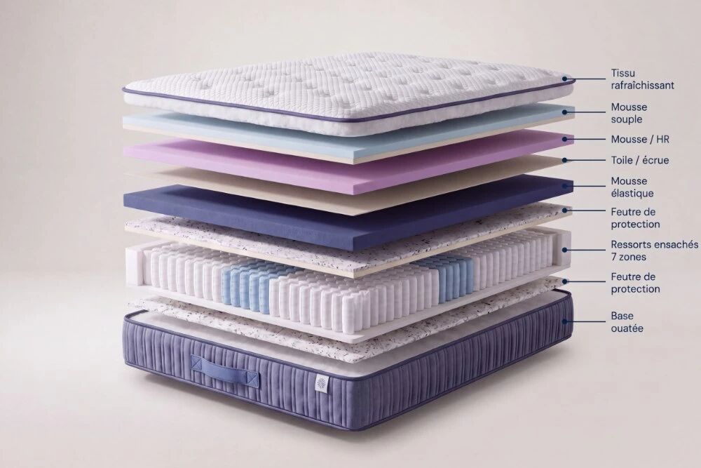 ALOE SOFT, matelas en mousse &eacute;paisseur 23cm (toutes dimensions)