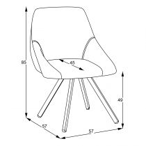 ALVAR- Chaise de repas- Tissu épais COCO (L57*P57*H85cm)
