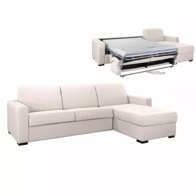 ANGELICA, Angle convertible reversible, Rev�tement Velours, Pour couchage quotidien 140cm