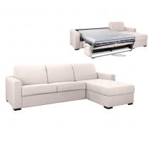 ANGELICA, Angle convertible reversible, Revêtement Velours, Pour couchage quotidien 140cm