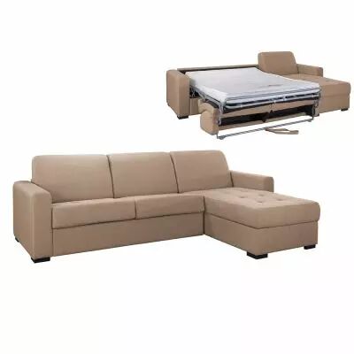 ANGELICA, Angle convertible reversible, Rev�tement Velours, Pour couchage quotidien 140cm