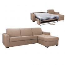 ANGELICA, Angle convertible reversible, Revêtement Velours, Pour couchage quotidien 140cm