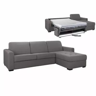 ANGELICA, Angle convertible reversible, Rev�tement Velours, Pour couchage quotidien 140cm