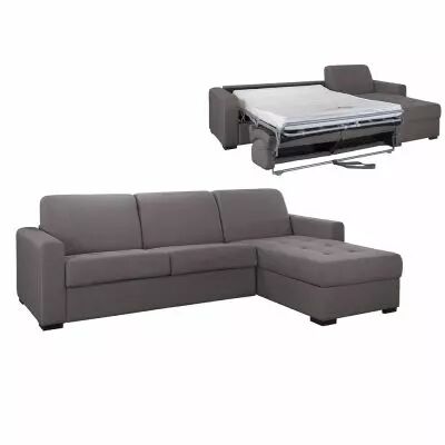 ANGELICA, Angle convertible reversible, Rev�tement Velours, Pour couchage quotidien 140cm