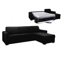 ANGELICA, Angle convertible reversible, Revêtement Velours, Pour couchage quotidien 140cm