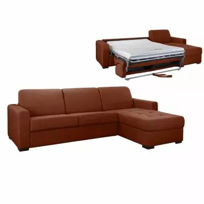 ANGELICA, Angle convertible reversible, Rev�tement Velours, Pour couchage quotidien 140cm