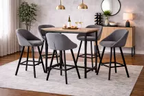 BADE- Tabouret haut -Chaise de Bar- velours ANKA (L60*P54*H93cm)