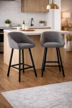 BADE- Tabouret haut -Chaise de Bar- velours ANKA (L60*P54*H93cm)