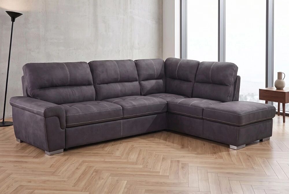 BAMAKO � Canap&eacute; d\'angle convertible gigogne, non-r&eacute;versible droite/gauche � 4 tissus au choix