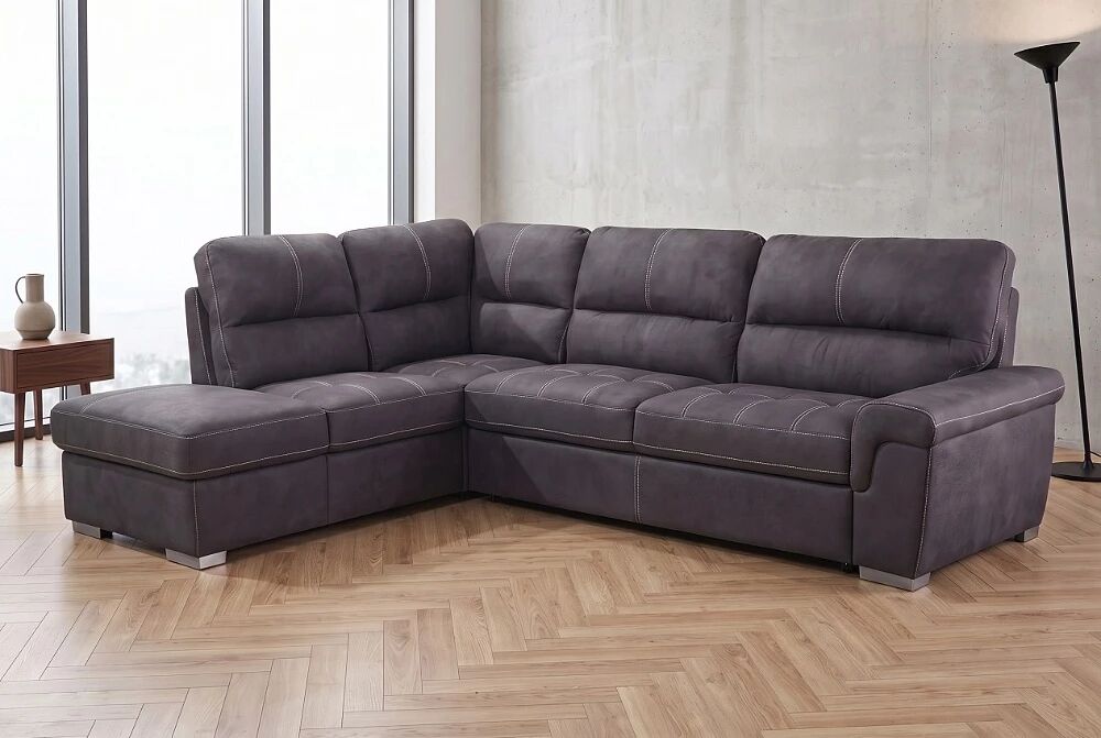 BAMAKO � Canap&eacute; d\'angle convertible gigogne, non-r&eacute;versible droite/gauche � 4 tissus au choix