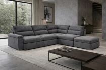 BAMAKO 2AP, Angle convertible gigogne droite TISSU VELOURS (304*221*105cm)