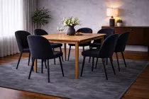 BARKA - Chaise de repas- velours ANKA (L50*P60*H93cm)