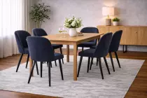 BARKA - Chaise de repas- velours ANKA (L50*P60*H93cm)