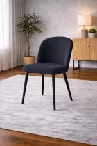 BARKA - Chaise de repas- velours ANKA (L50*P60*H93cm)