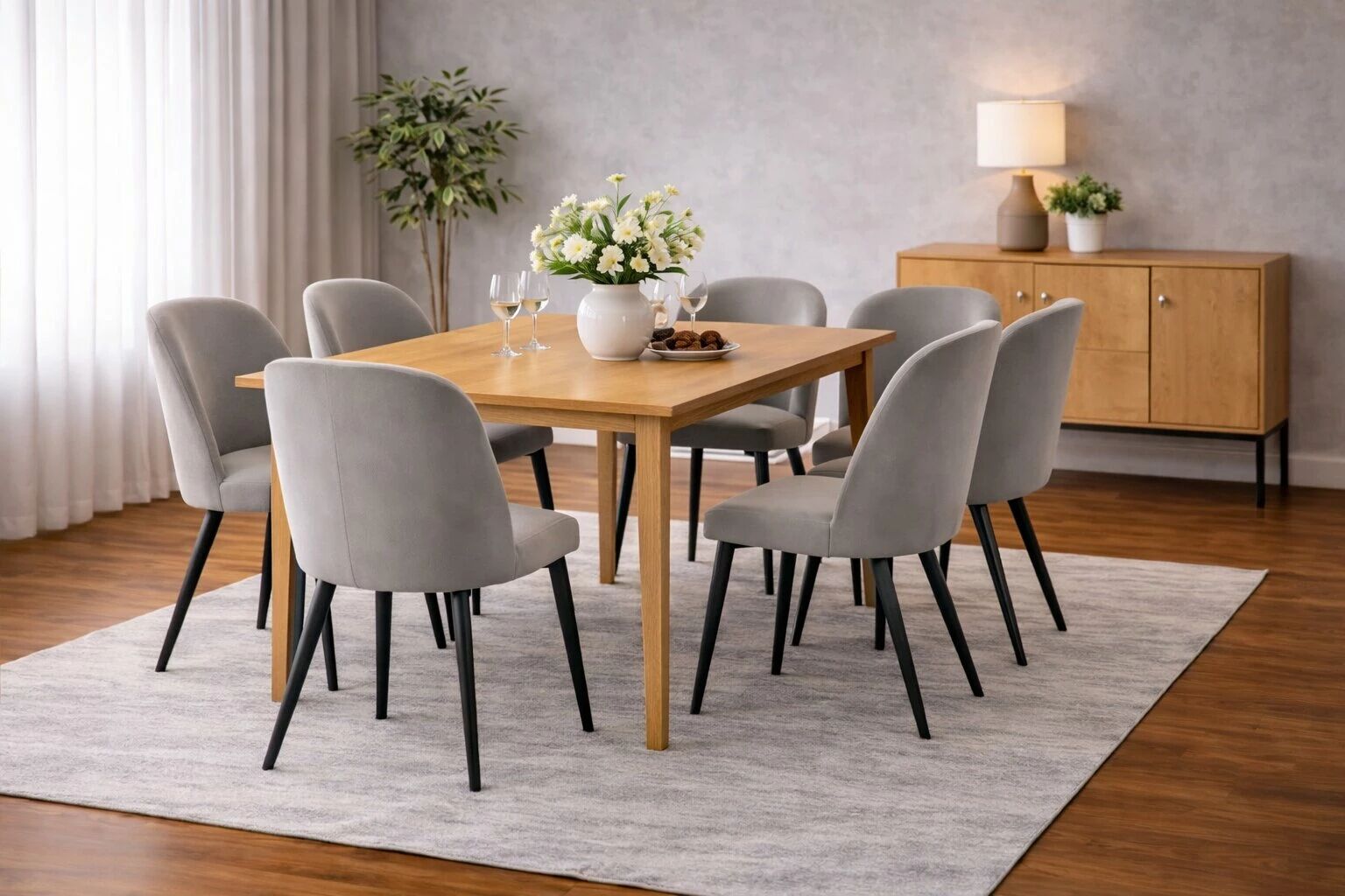 BARKA, Chaise de repas en velours ANKA (L50*P60*H93cm)