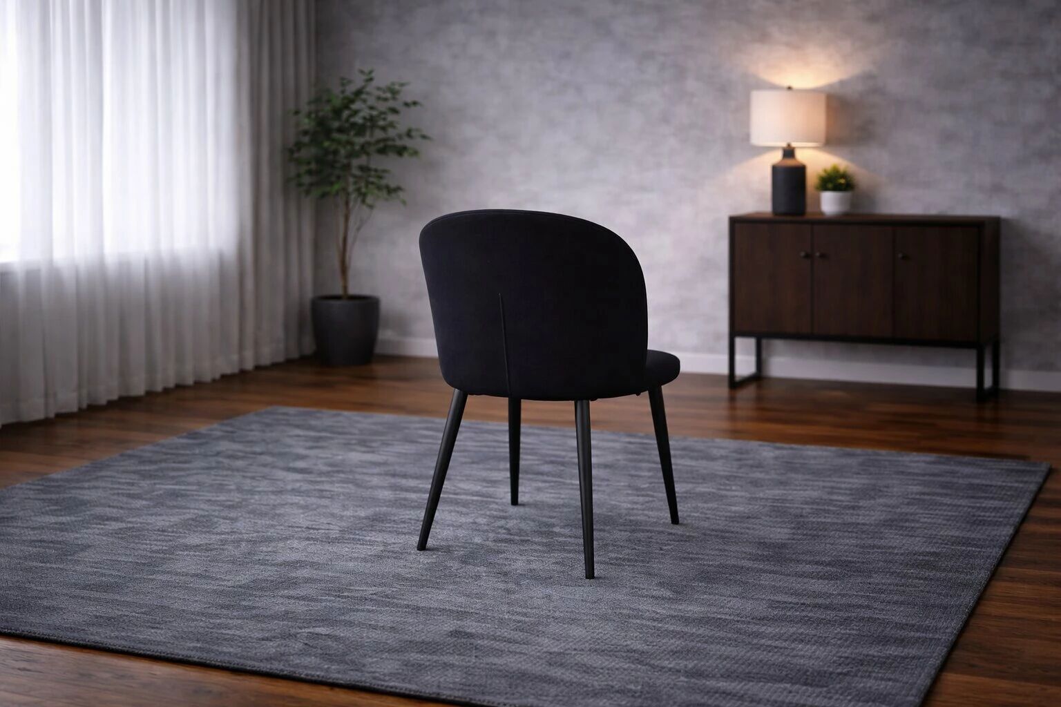 BARKA, Chaise de repas en velours ANKA (L50*P60*H93cm)