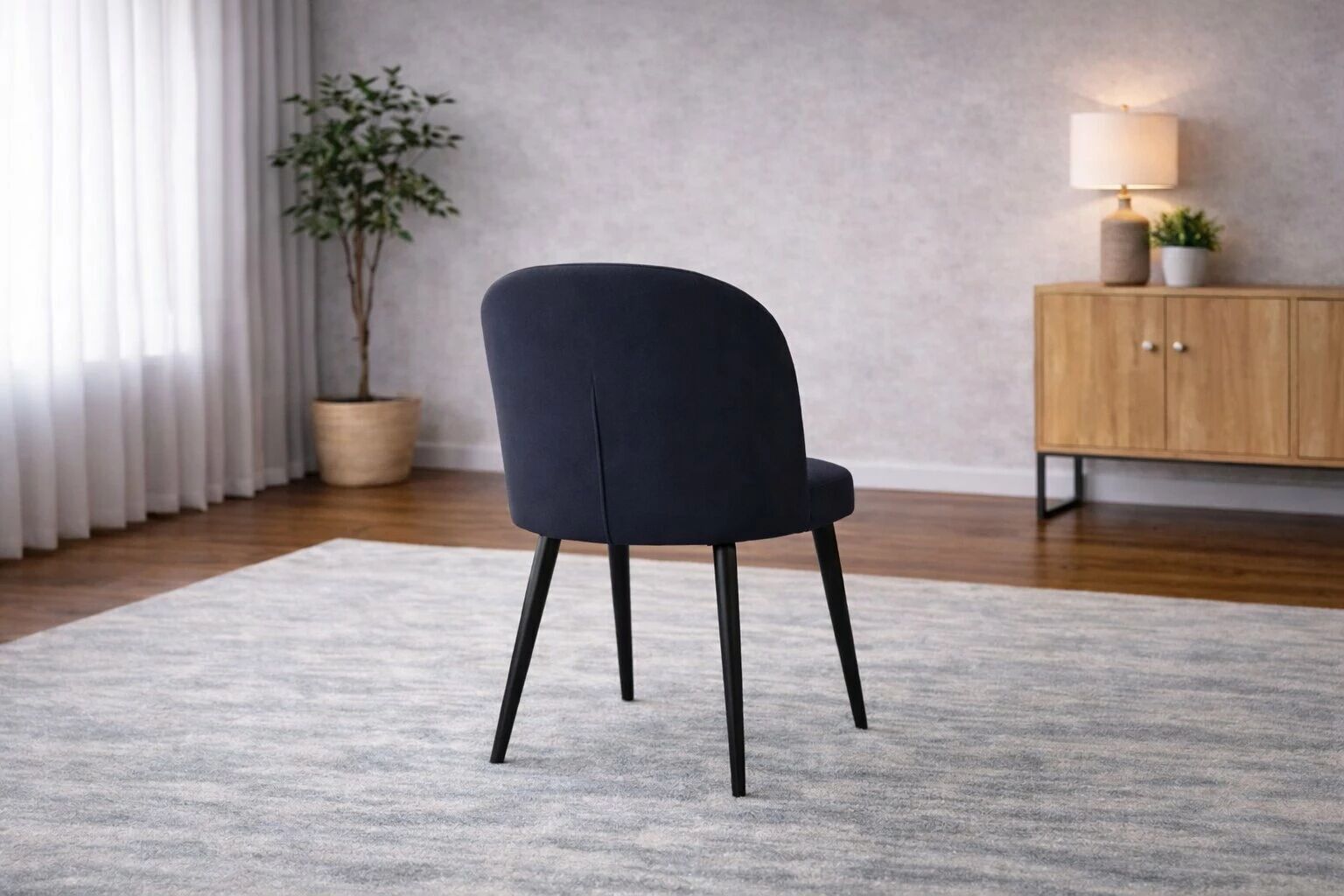 BARKA, Chaise de repas en velours ANKA (L50*P60*H93cm)