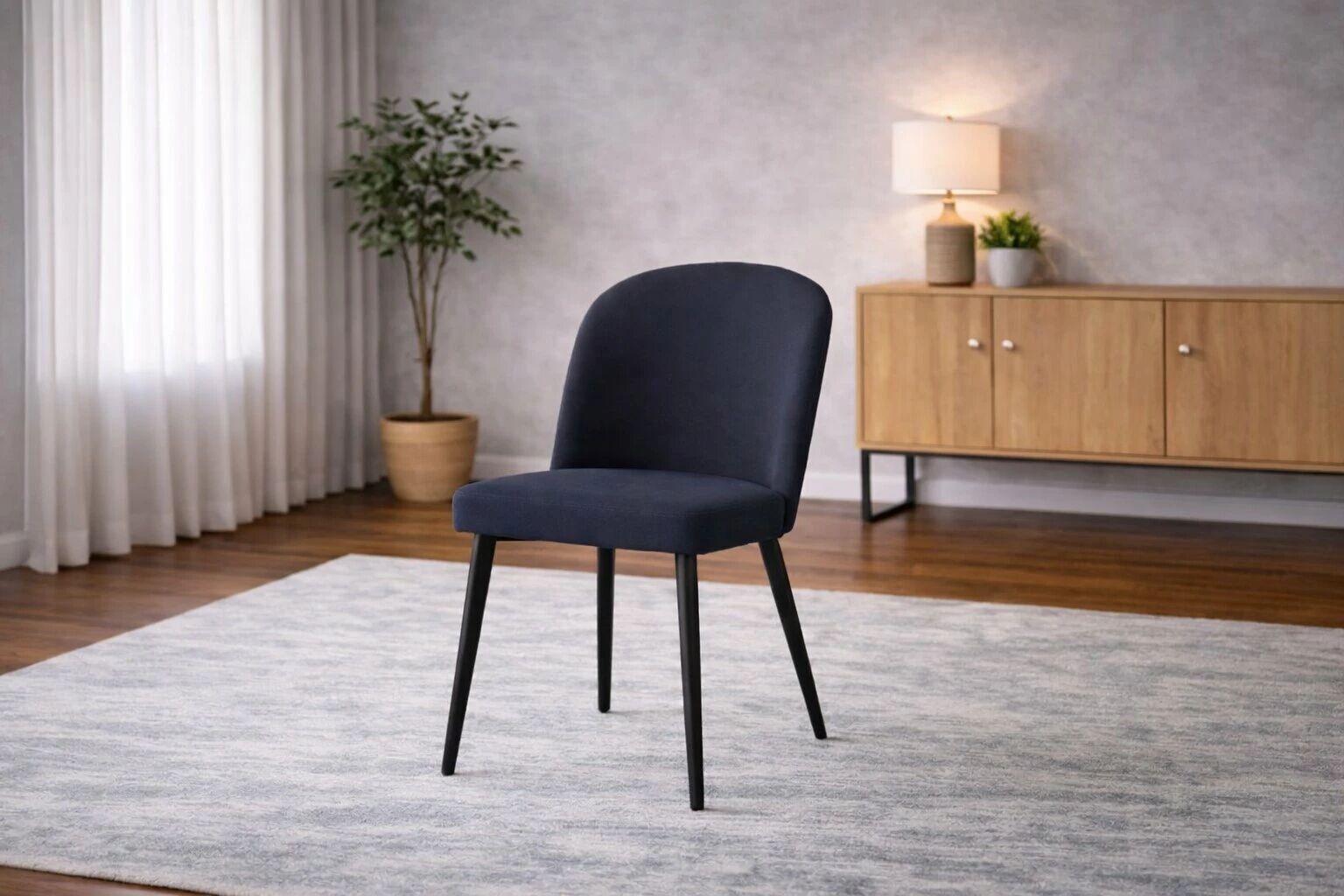 BARKA, Chaise de repas en velours ANKA (L50*P60*H93cm)