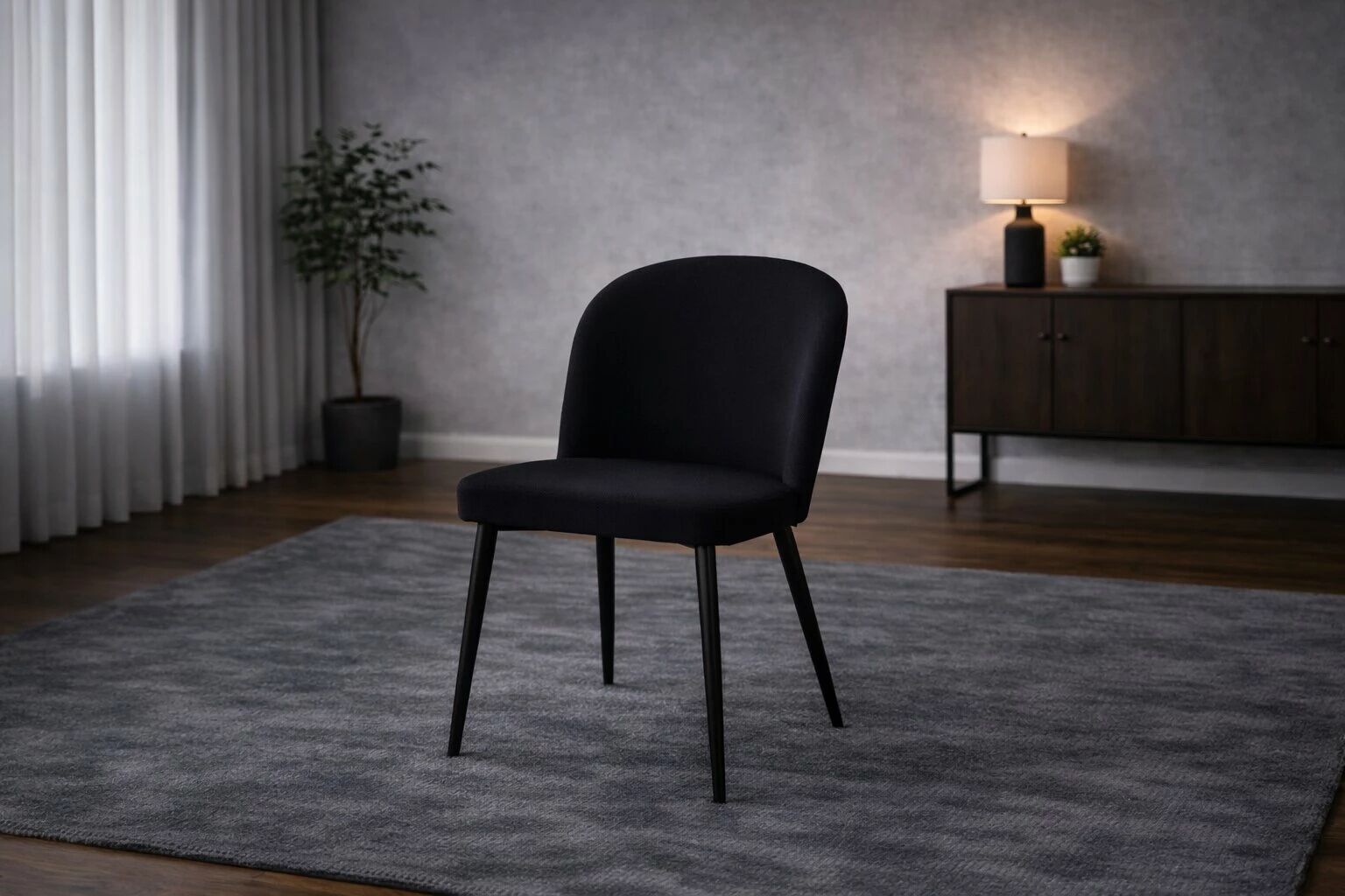 BARKA, Chaise de repas en velours ANKA (L50*P60*H93cm)