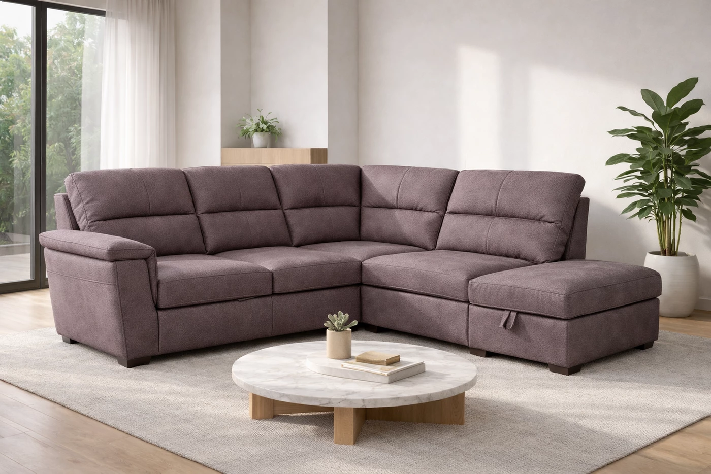 BOSTON, Grand angle droite convertible Gigogne en tissu double polyster Nabucco