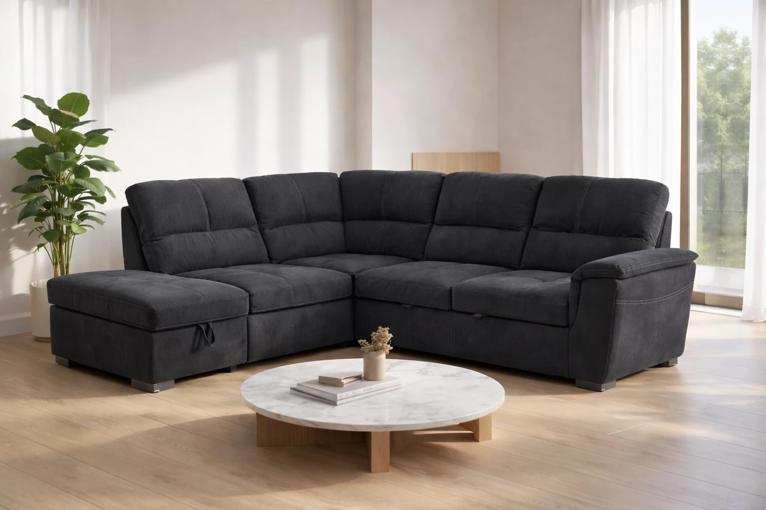 BOSTON, Grand angle droite convertible Gigogne en tissu double polyster Nabucco