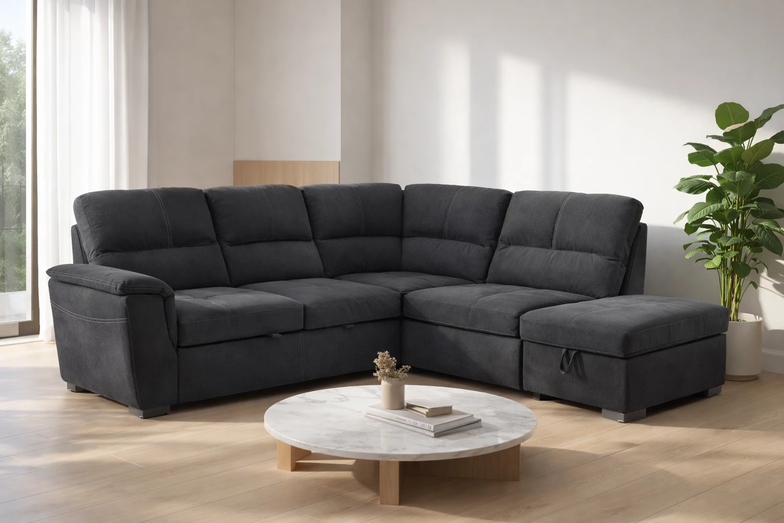 BOSTON, Grand angle droite convertible Gigogne en tissu double polyster Nabucco