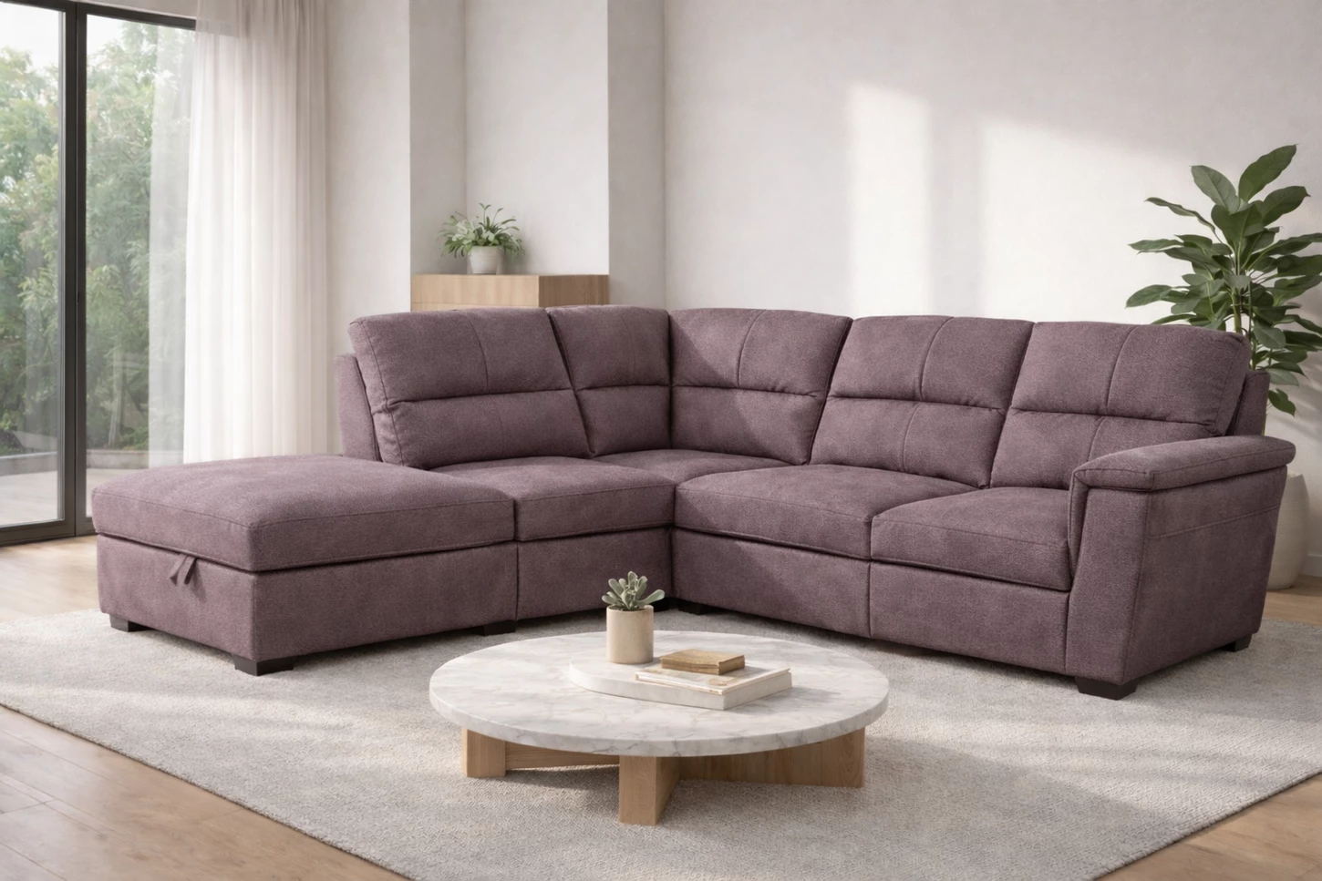 BOSTON, Grand angle droite convertible Gigogne en tissu double polyster Nabucco