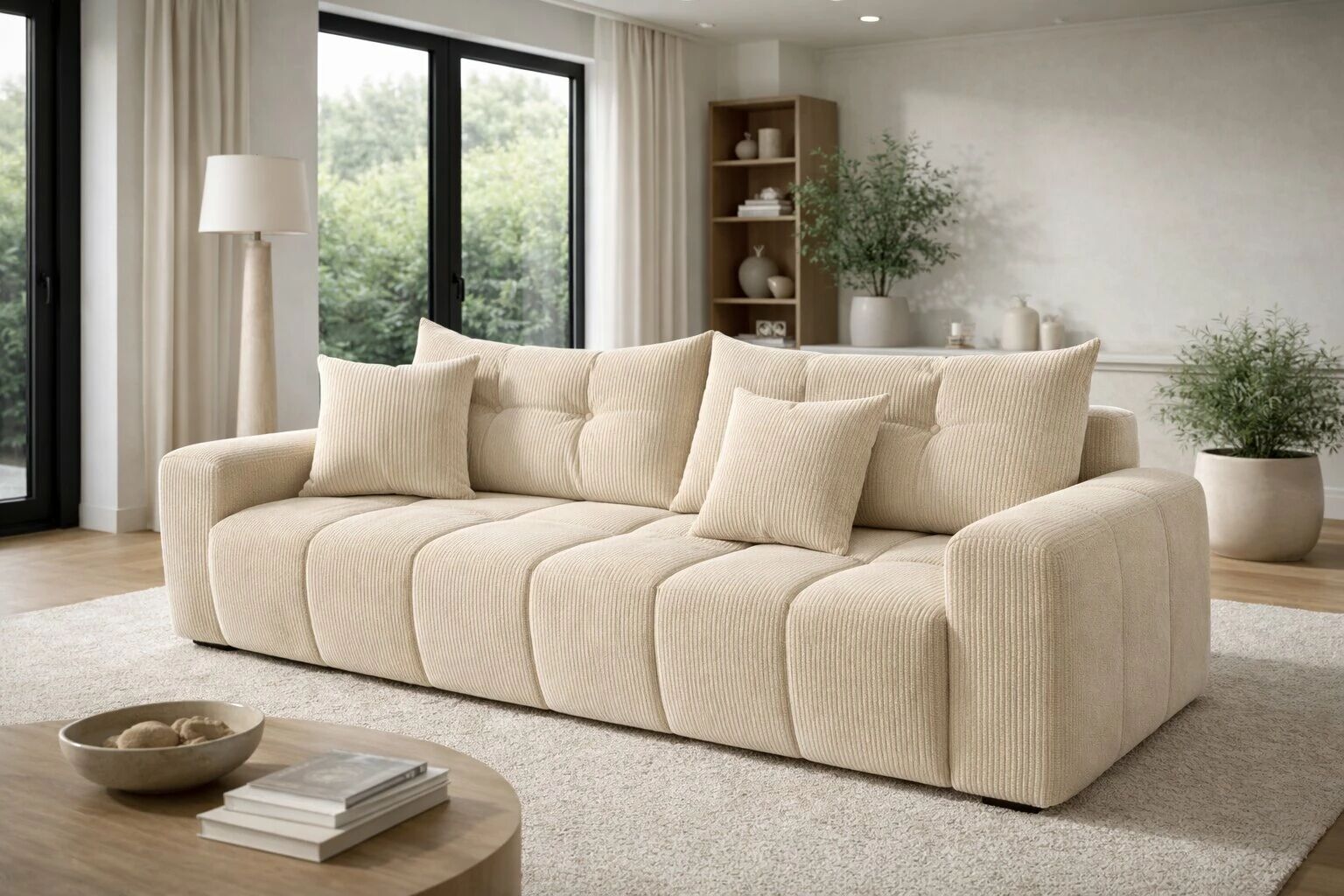 BRENDON - Canap&eacute; d�angle 2 places avec m&eacute;ridienne, convertible gigogne et angle r&eacute;versible.