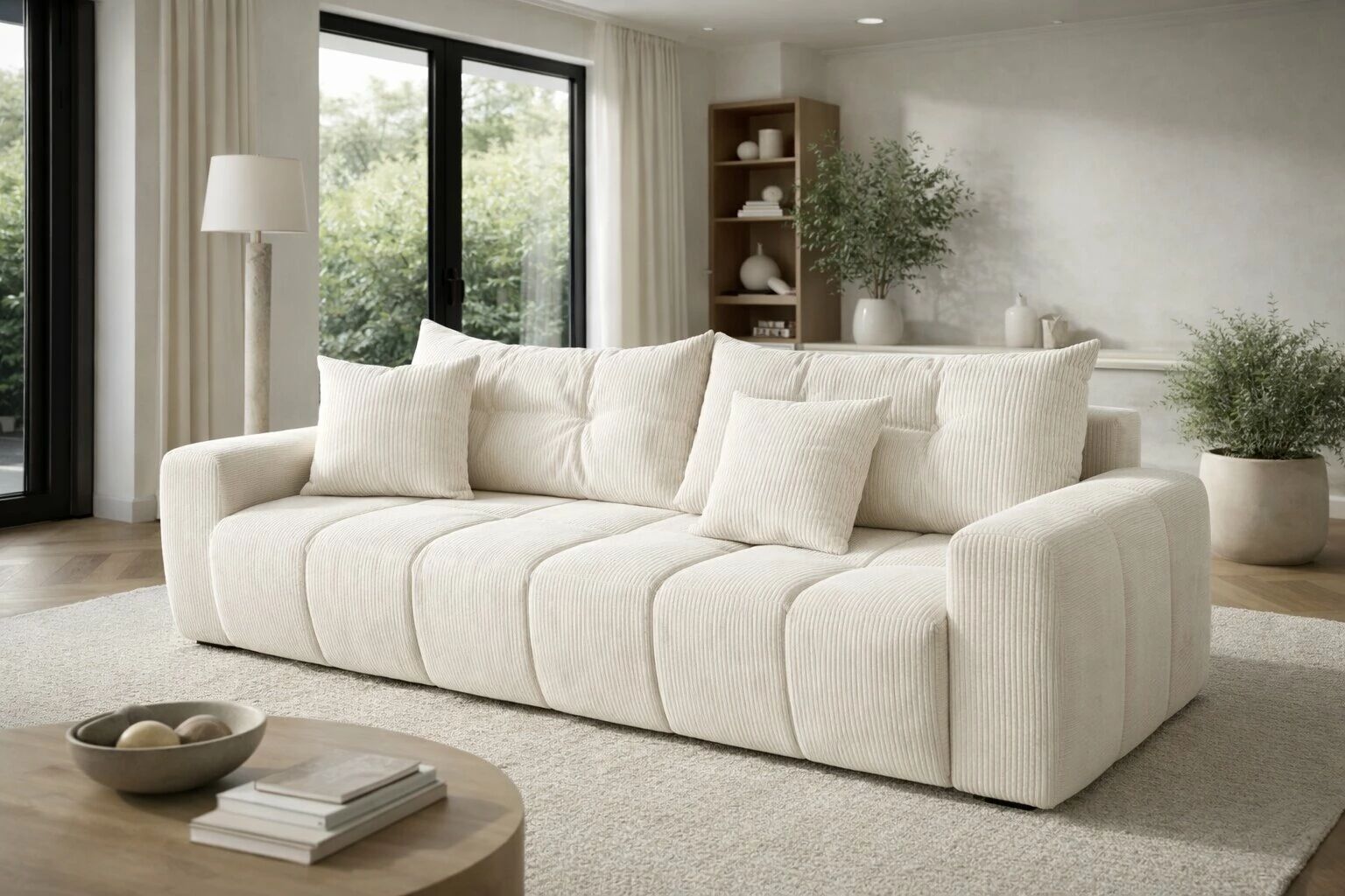 BRENDON - Canap&eacute; d�angle 2 places avec m&eacute;ridienne, convertible gigogne et angle r&eacute;versible.