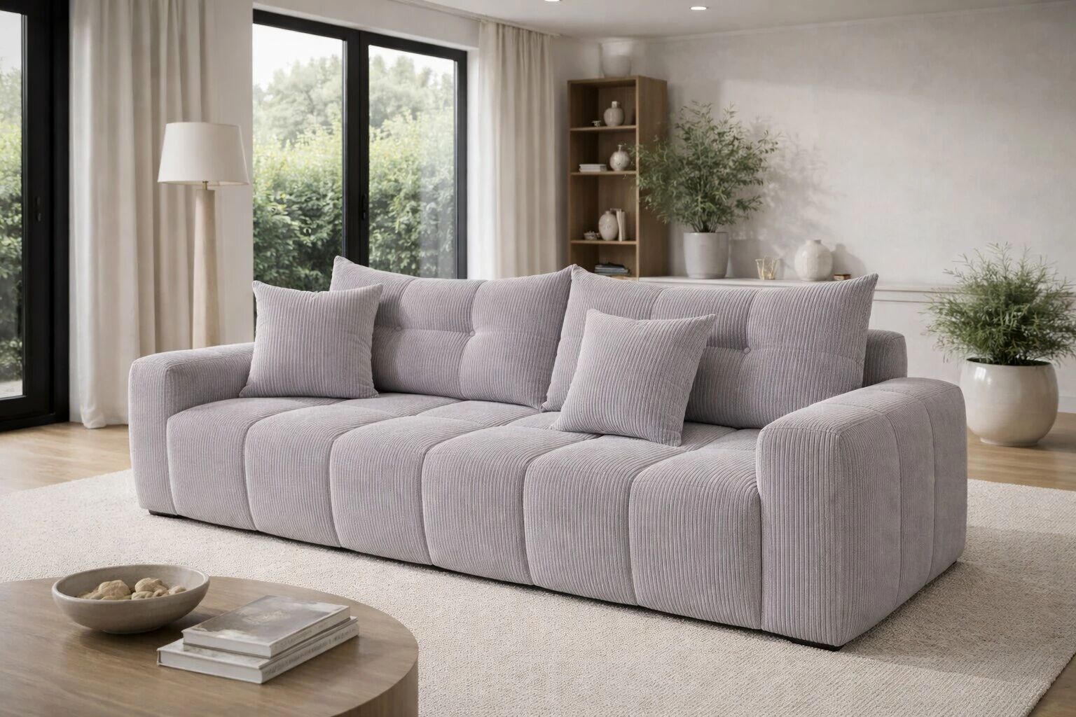 BRENDON - Canap&eacute; d�angle 2 places avec m&eacute;ridienne, convertible gigogne et angle r&eacute;versible.