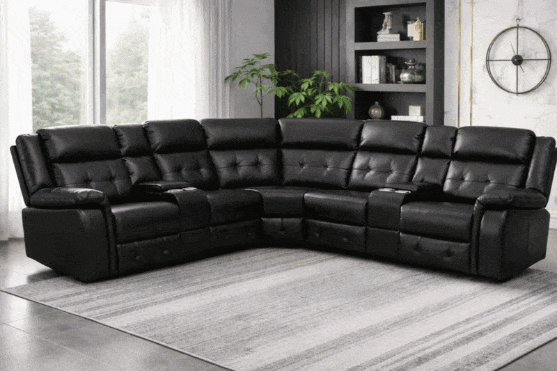 CAIRO, Canap&eacute; Relax electrique 5/6 places en simili renforc&eacute;