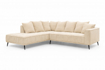 CAMERON,Canap&eacute; d\'angle FIXE GAUCHE en velours COTELE