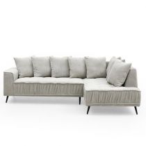 CAMERON,Canap&eacute; d\'angle FIXE GAUCHE en velours COTELE