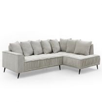 CAMERON,Canap&eacute; d\'angle FIXE GAUCHE en velours COTELE