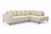 CAMERON,Canap&eacute; d\'angle FIXE GAUCHE en velours COTELE