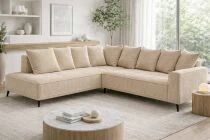 CAMERON,Canap&eacute; d\'angle FIXE NON REVERSIBLE en velours COTELE