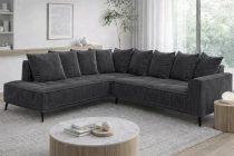 CAMERON,Canap&eacute; d\'angle FIXE NON REVERSIBLE en velours COTELE