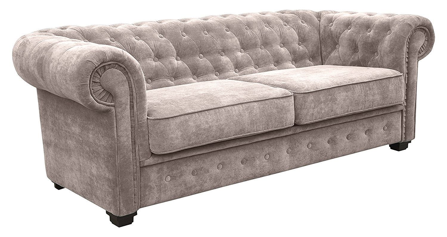 IMPERIAL Canapé chesterfield 3 places Tissu TIFFANY ...