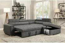 CAPRI-MINI(KF7019) DROIT SofaBed-AC01 GRIS SURPIQURE(L241*P206*H73cm