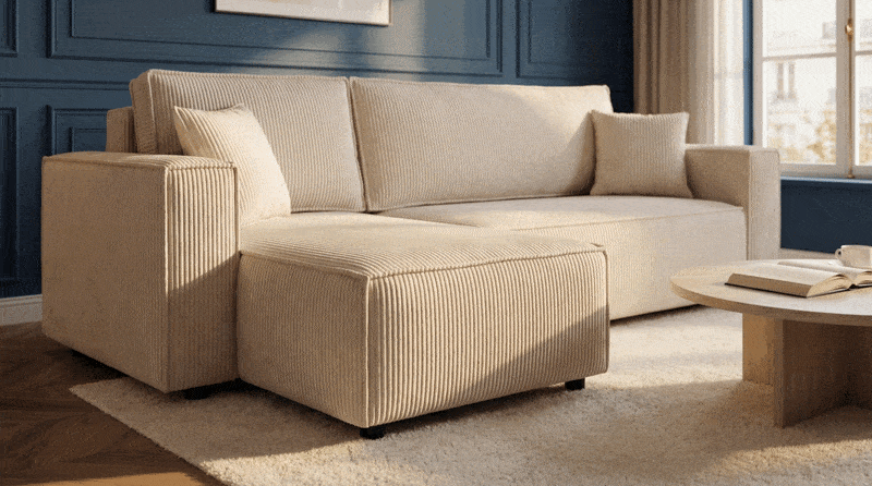 CARLA, angle convertible Gigogne 2 places + angle coffre **en stock &agrave; partir de fin mars.