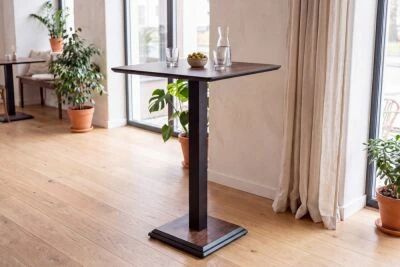 CARVEL, Table haute mange-debout 68x68cm H100cm BAROK (couleur bois fonc�)