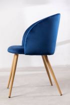 Chaise de repas en velours Bleu ou Rose flamingo